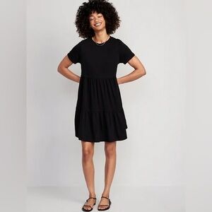 NEW Old Navy | Jersey Black Tiered Dress
